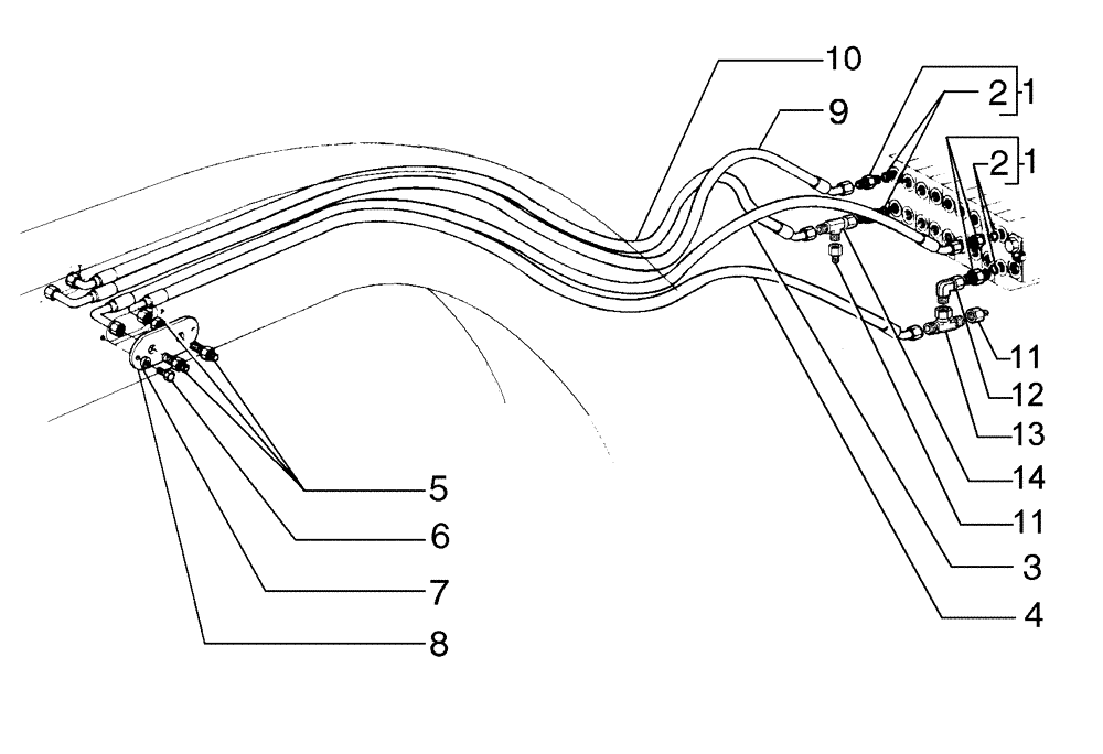 Схема запчастей Case 865B AWD - (08-12[01]) - MOLDBOARD LIFT PIPING (08) - HYDRAULICS