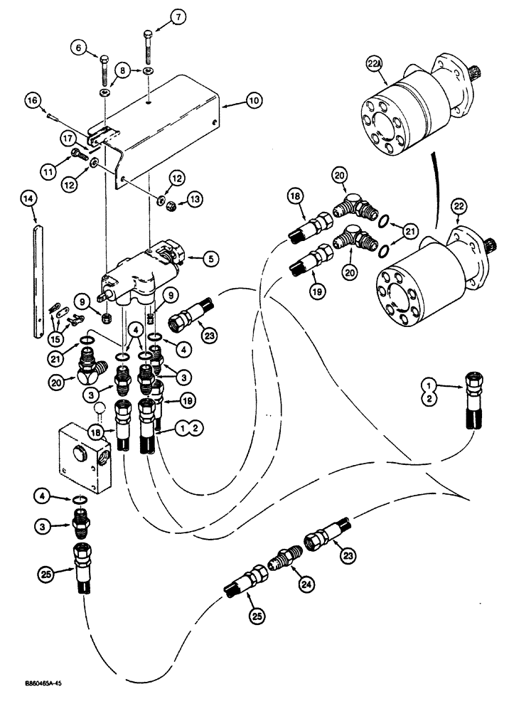 Схема запчастей Case CASE - (8-22) - HYDRA-BORER HYDRAULIC CIRCUIT (08) - HYDRAULICS