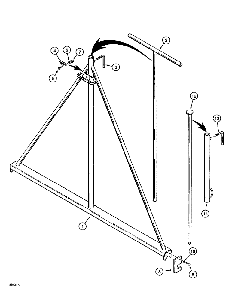 Схема запчастей Case 560 - (9-110) - HYDRA-BORER DRILL STEM LEVEL FRAME (09) - CHASSIS/ATTACHMENTS