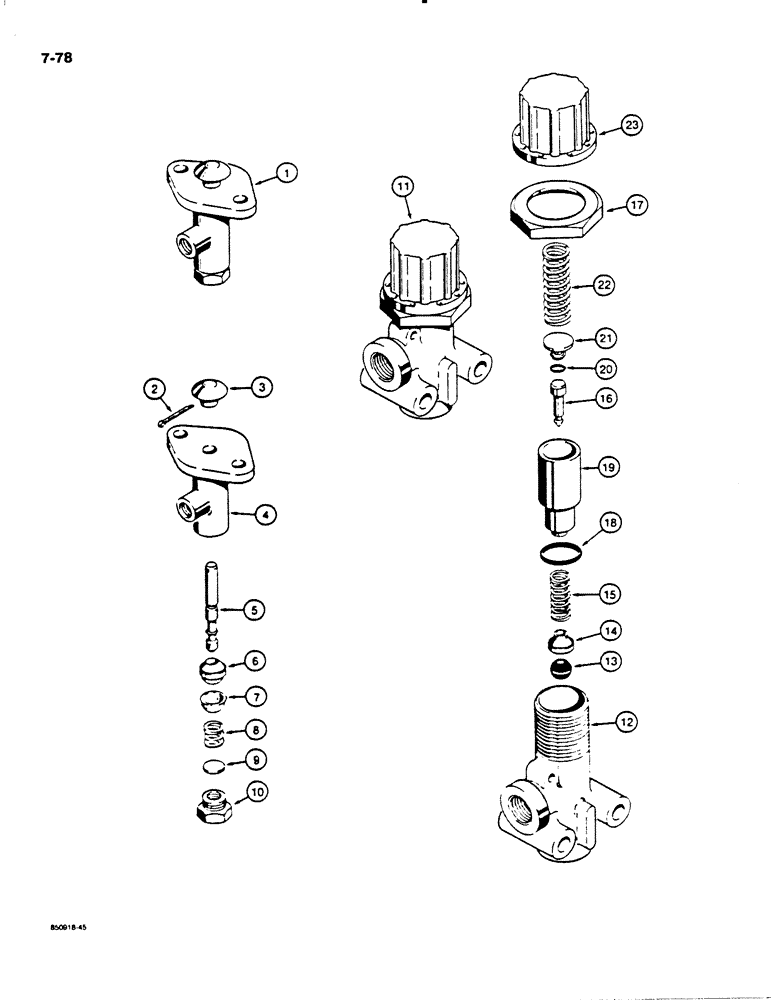 Схема запчастей Case W20C - (7-78) - HORN AND PRESSURE PROTECTION VALVES (07) - BRAKES