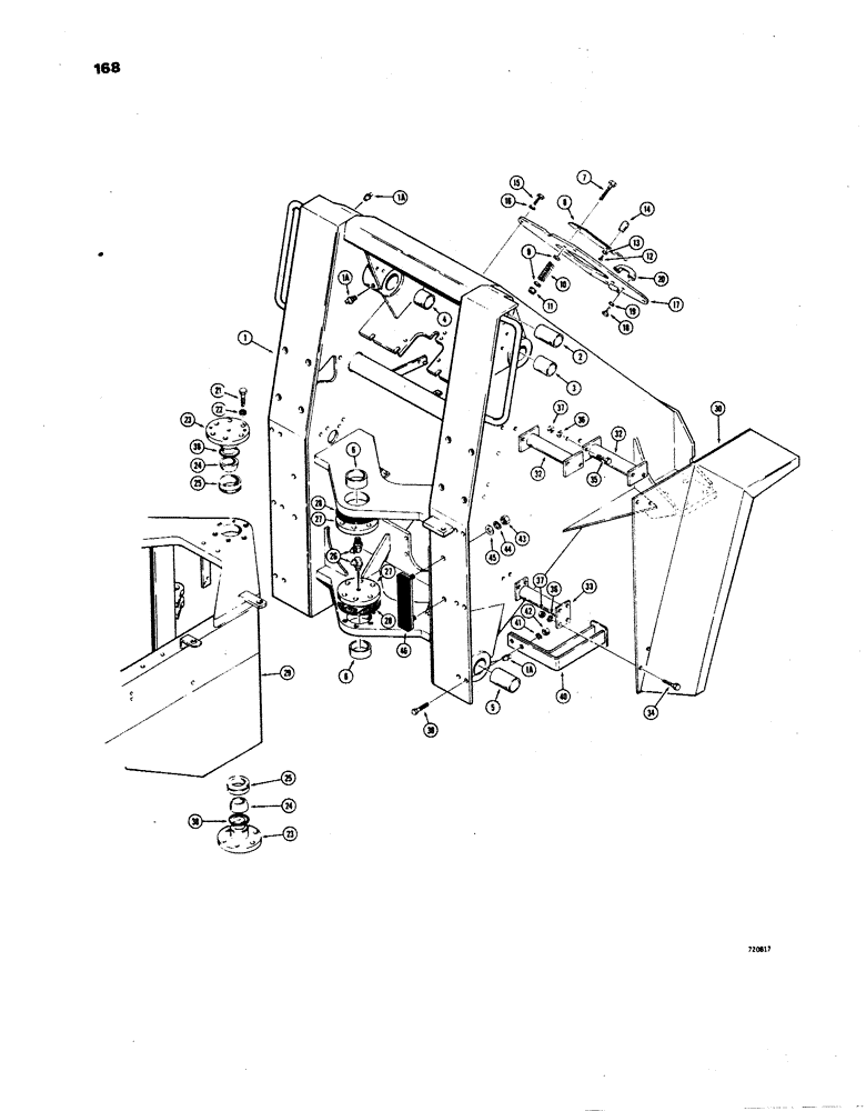 Схема запчастей Case W24B - (168) - FRONT FRAME AND FENDERS, FRONT FRAME AND FENDERS (09) - CHASSIS