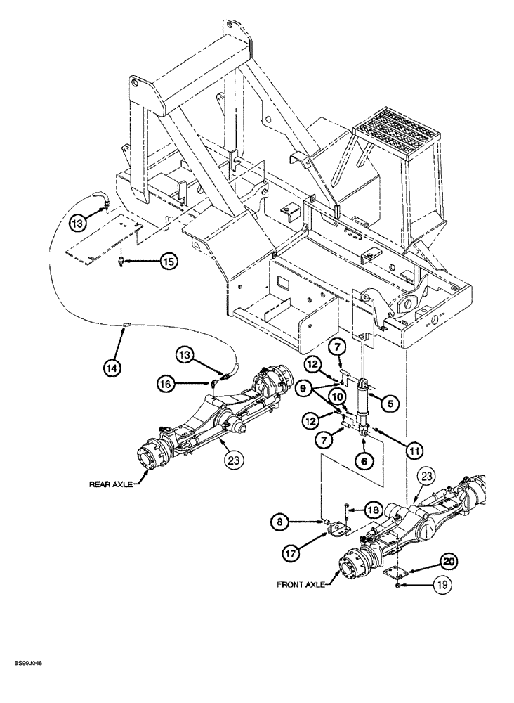 Схема запчастей Case 689G - (06-12) - AXLE LUBE AND LEVELING CYLINDER (08) - HYDRAULICS