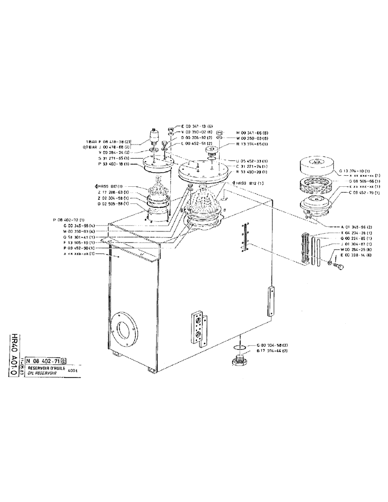 Схема запчастей Case 220 - (B-077) - OIL RESERVOIR (07) - HYDRAULIC SYSTEM
