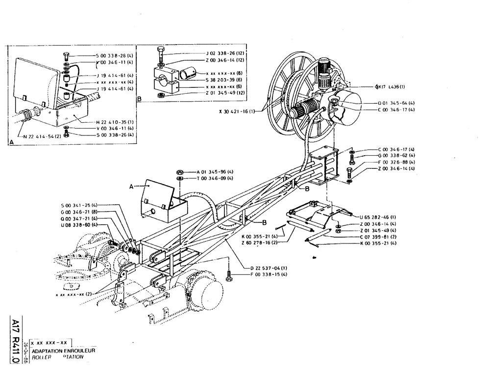 Схема запчастей Case 220B - (A17 R411.0) - ROLLER ADAPTION (04) - UNDERCARRIAGE