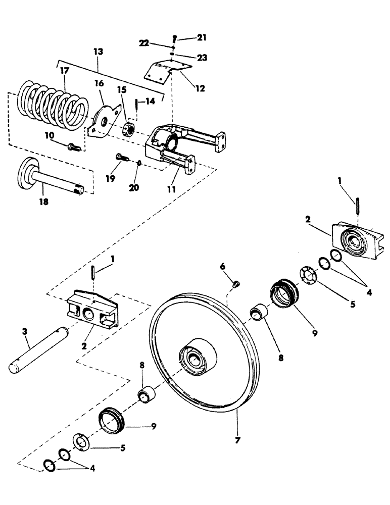 Схема запчастей Case 40BLC - (012) - IDLER WHEEL AND TRACK ADJUSTER (04) - UNDERCARRIAGE