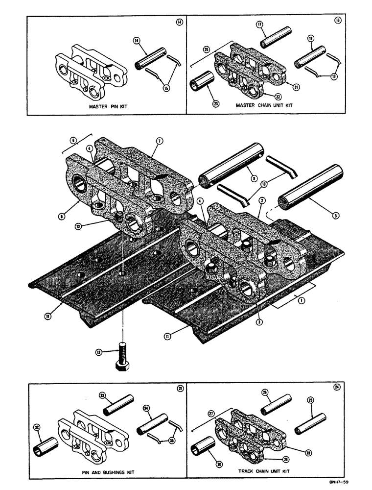 Схема запчастей Case 310E - (062) - TRACK CHAIN (04) - UNDERCARRIAGE
