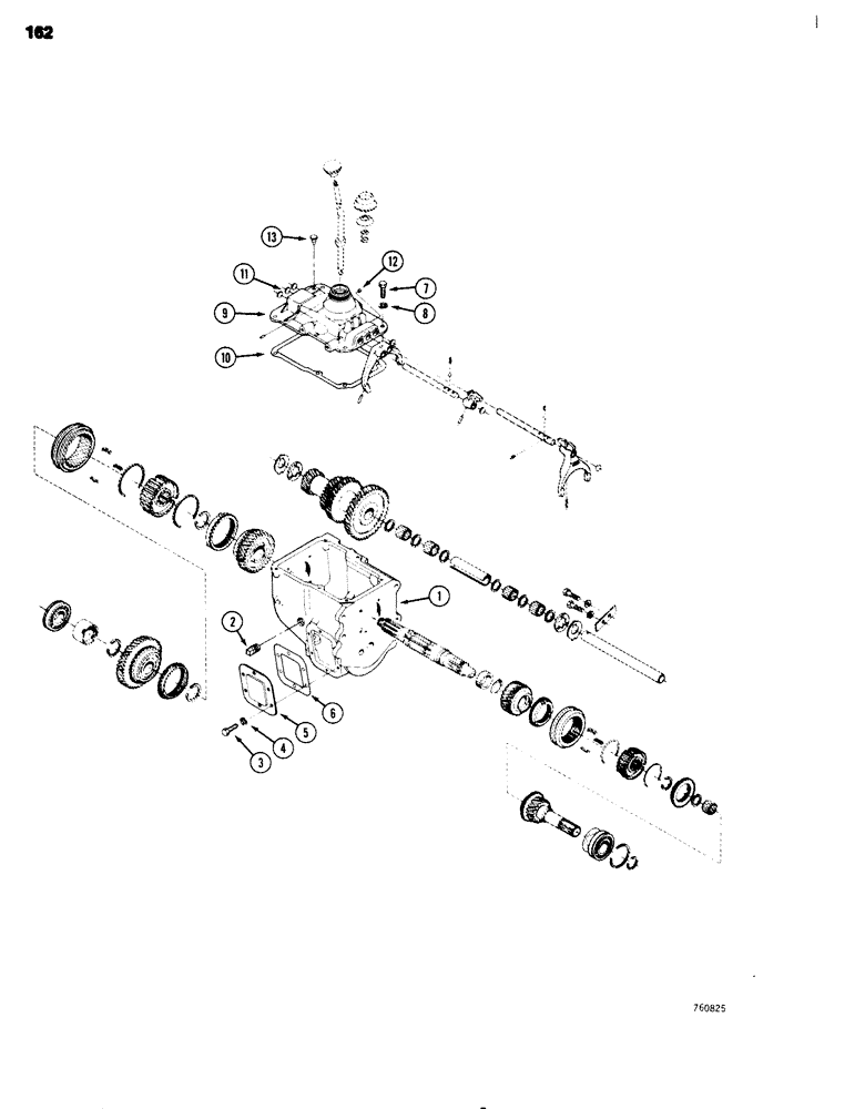 Схема запчастей Case 680G - (162) - TRANSMISSION, CASE AND COVERS (06) - POWER TRAIN