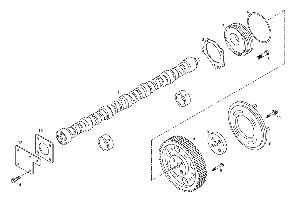 Схема запчастей Case 340 - (01A04000157[001]) - ENGINE - TIMING SYSTEM (10) - ENGINE