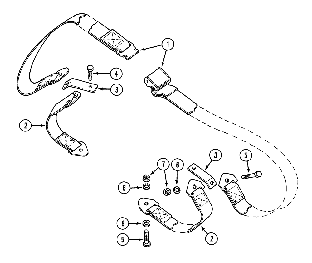 Схема запчастей Case 380B - (9-24) - SEAT BELT (09) - CHASSIS