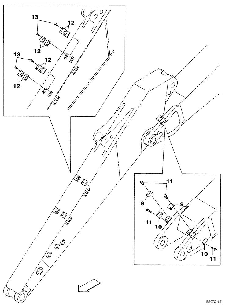 Схема запчастей Case CX210BNLC - (09-41[00]) - CLAMPS - ARM (09) - CHASSIS/ATTACHMENTS