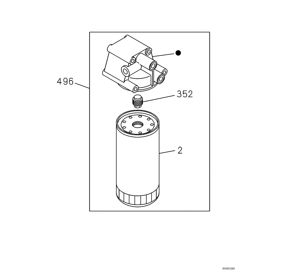 Схема запчастей Case CX330 - (02-050-02[01]) - OIL FILTER (02) - ENGINE