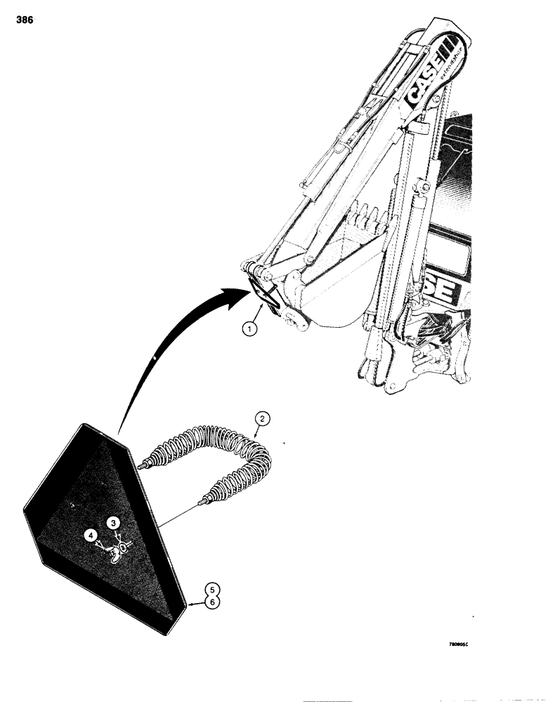Схема запчастей Case 680G - (386) - SLOW MOVING VEHICLE EMBLEM (09) - CHASSIS/ATTACHMENTS