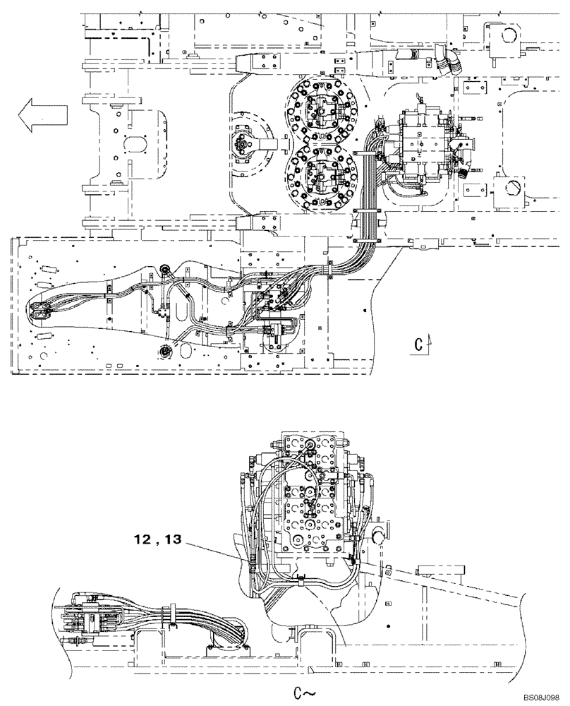 Схема запчастей Case CX800B - (08-27[03]) - HYDRAULIC CIRCUIT - PLUG, BLANK-OFF (WITHOUT SELF-DETACHING COUNTERWEIGHT SYSTEM) (08) - HYDRAULICS