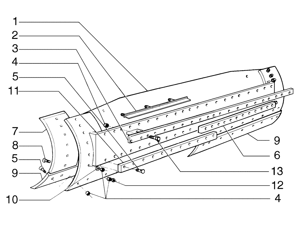 Схема запчастей Case 845B - (09-15[01]) - BLADE (12 FEET) - ASSEMBLY (09) - CHASSIS/ATTACHMENTS