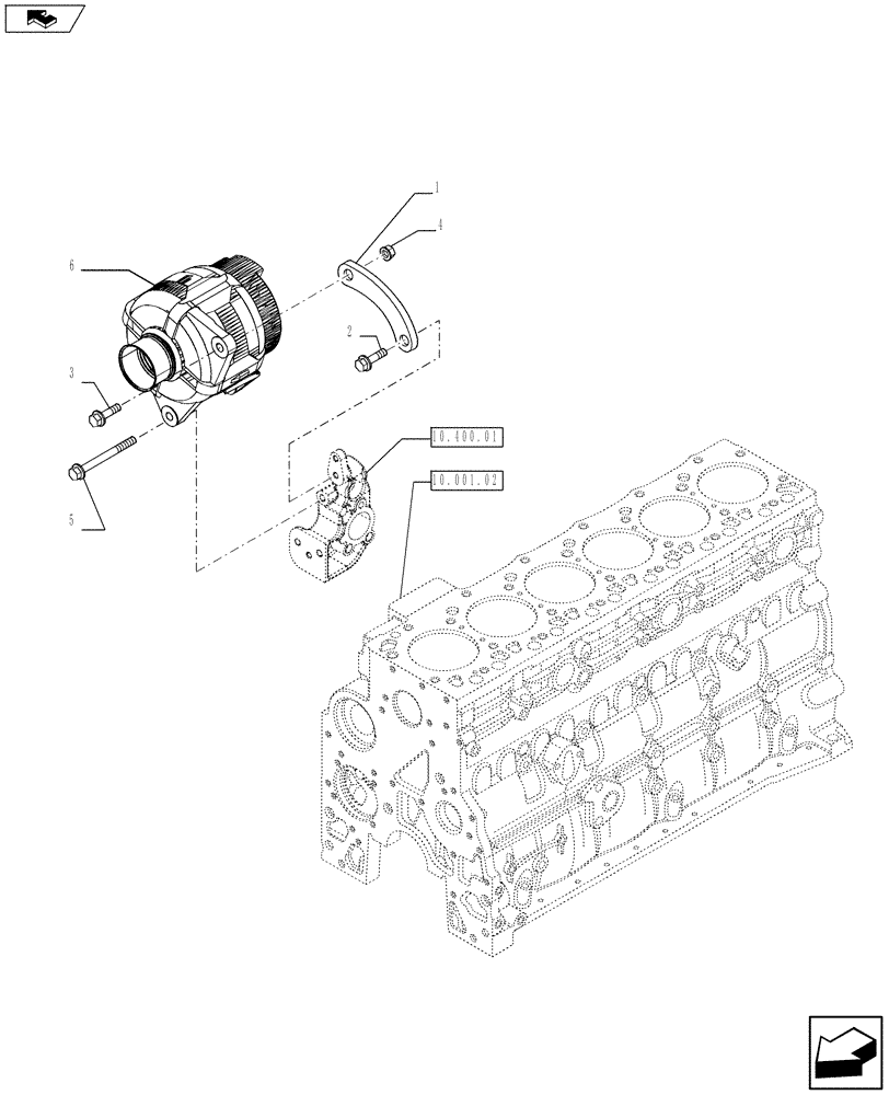 Схема запчастей Case F4HFE613P A004 - (55.301.01) - ALTERNATOR (4892317 - 504328894) (55) - ELECTRICAL SYSTEMS
