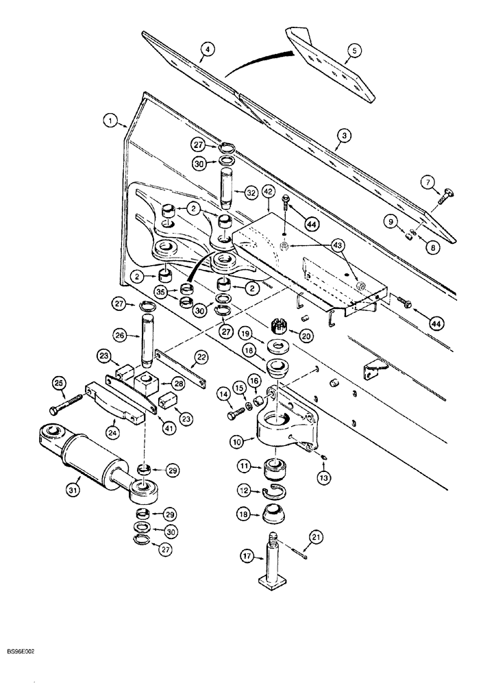 Схема запчастей Case 1150G - (9-006) - 62 INCH GAUGE TRACK, BLADE AND TILT CYLINDER MOUNTING (05) - UPPERSTRUCTURE CHASSIS