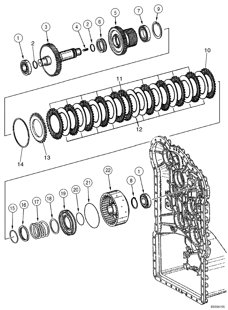 Схема запчастей Case 721D - (06-12) - TRANSMISSION - CLUTCH ASSY, FORWARD (06) - POWER TRAIN