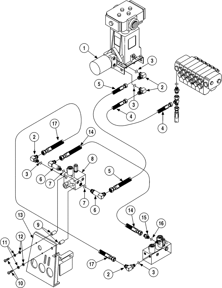Схема запчастей Case 6010 - (08-09) - HYDRAULICS - DRILL FLUID DRIVE (35) - HYDRAULIC SYSTEMS