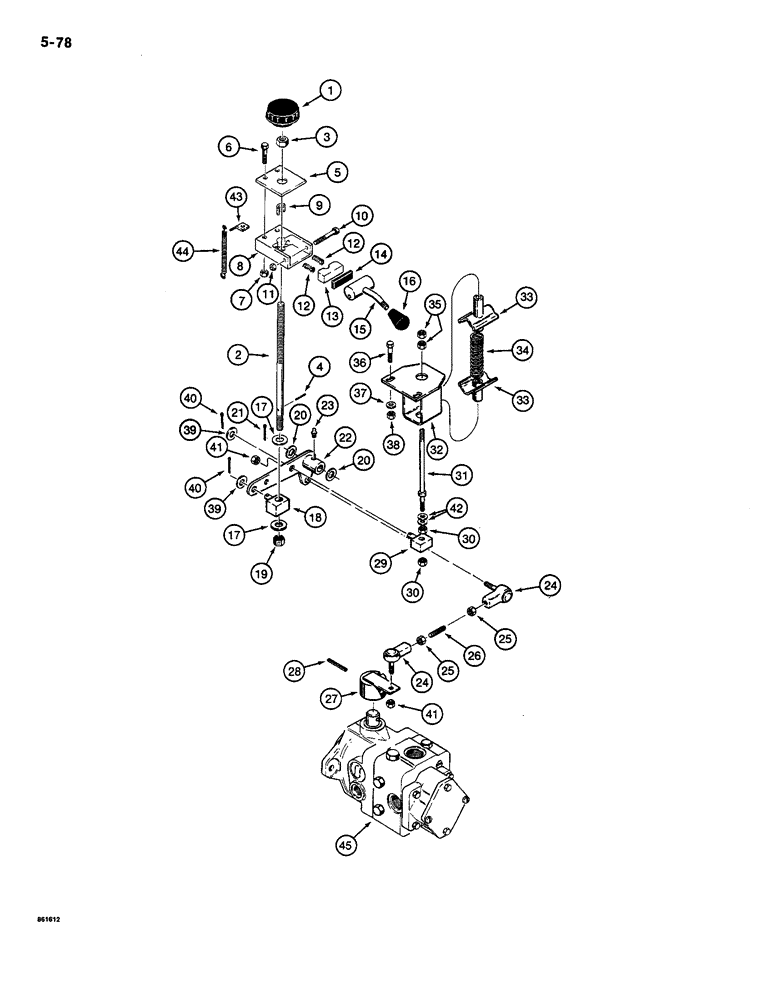 Схема запчастей Case CASE - (5-78) - CREEP CONTROL LEVER AND STEERING CONTROL VALVE LINKAGE (05) - STEERING