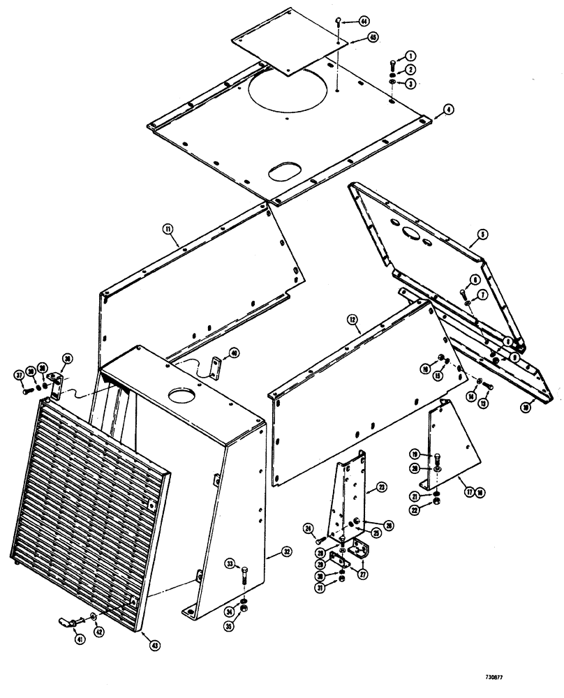 Схема запчастей Case W20 - (234) - GRILLE AND HOOD (09) - CHASSIS