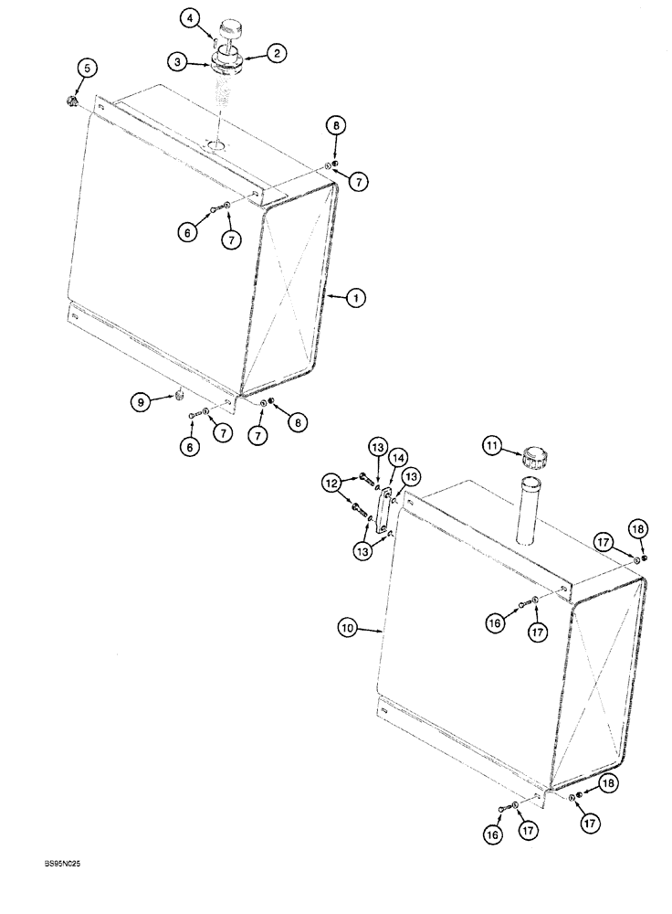 Схема запчастей Case 760 - (08-002) - HYDRAULIC OIL RESERVOIR (35) - HYDRAULIC SYSTEMS