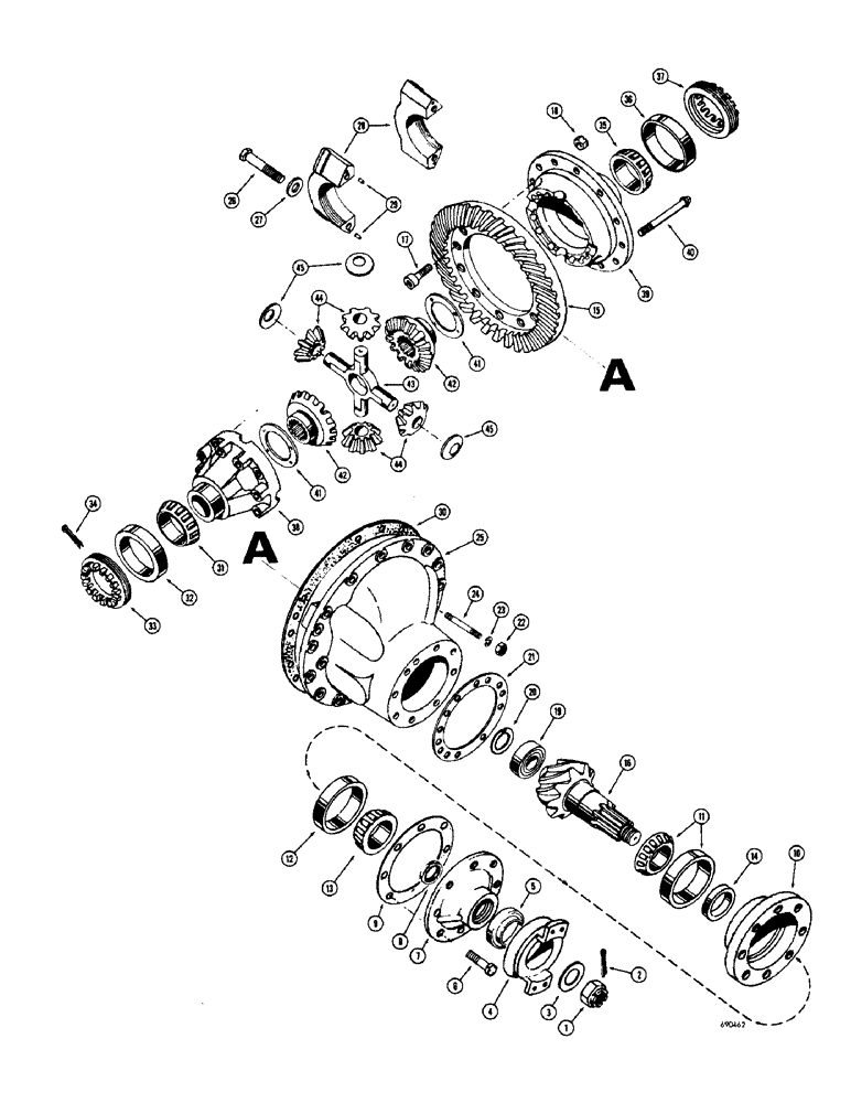 Схема запчастей Case W7 - (238) - DIFFERENTIAL, LATE PRODUCTION (06) - POWER TRAIN