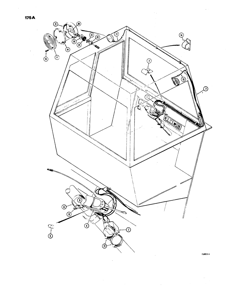 Схема запчастей Case W24B - (175A) - CAB WITH TURN SIGNAL AND FLASHER LIGHTS, USED ON MODELS WITH INSTRUMENT CLUSTER (09) - CHASSIS