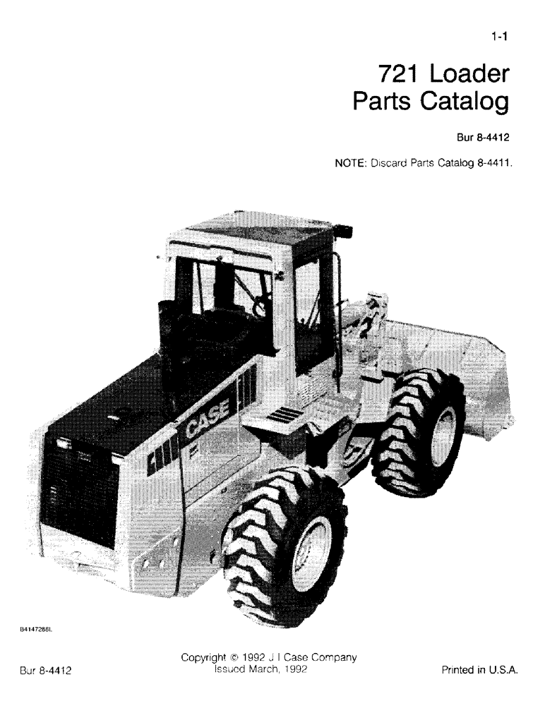 Схема запчастей Case 721 - (1-01) - 721 LOADER PARTS CATALOG (00) - PICTORIAL INDEX
