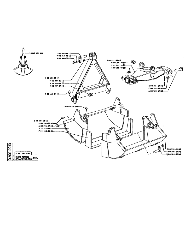 Схема запчастей Case 160CK - (347) - REHANDLING GRAB (18) - ATTACHMENT ACCESSORIES