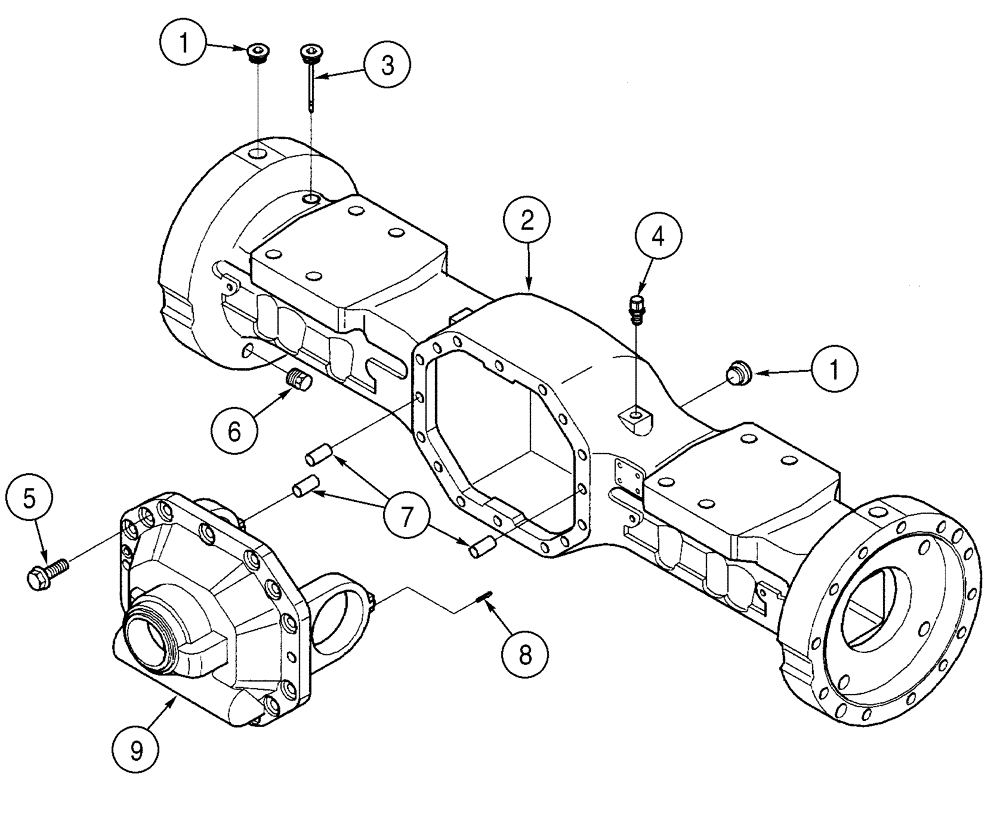 Схема запчастей Case 521D - (06-23) - AXLE, FRONT - HOUSING (06) - POWER TRAIN