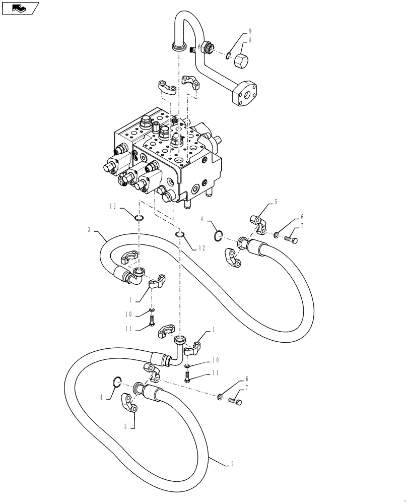 Схема запчастей Case 921F - (35.310.04) - NON-RIDE CONTROL LINE INSTALLATION 921F, Z-BAR (35) - HYDRAULIC SYSTEMS