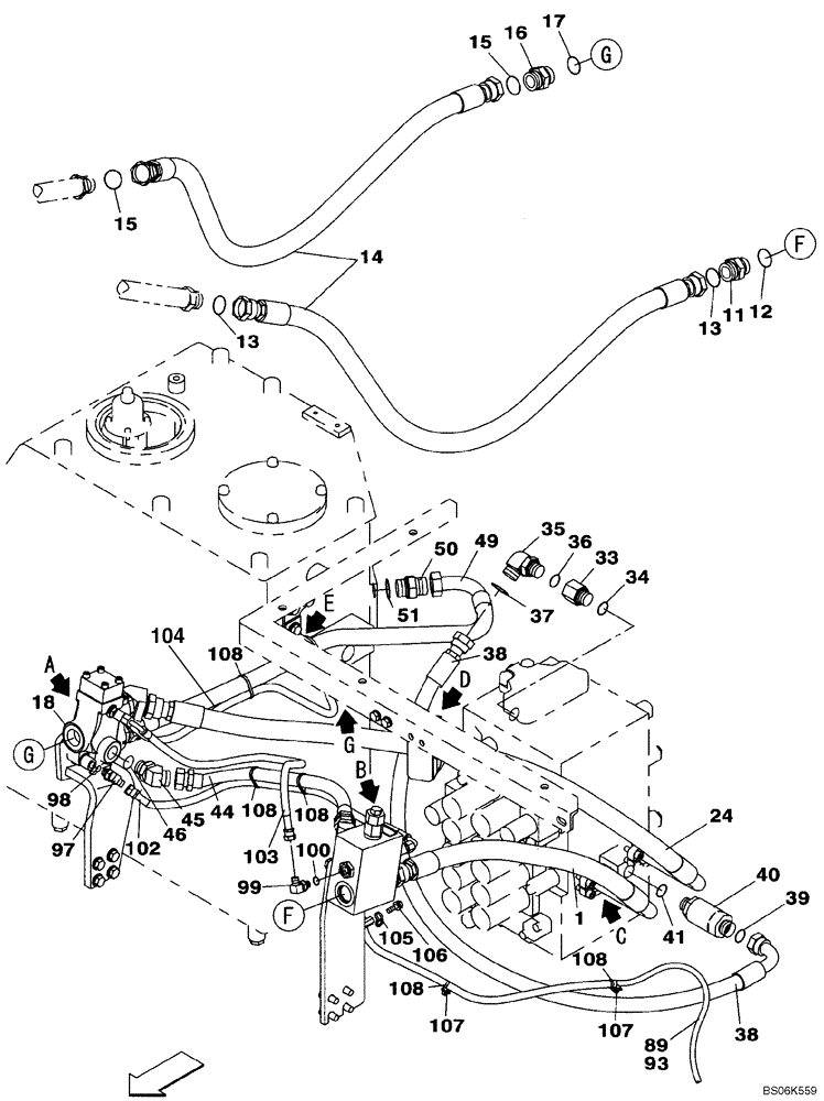 Схема запчастей Case CX210BNLC - (08-35) - HYDRAULICS, AUXILIARY - MULTI-PURPOSE + 3 WAY VALVE, TRIGGER ACTIVATED (08) - HYDRAULICS