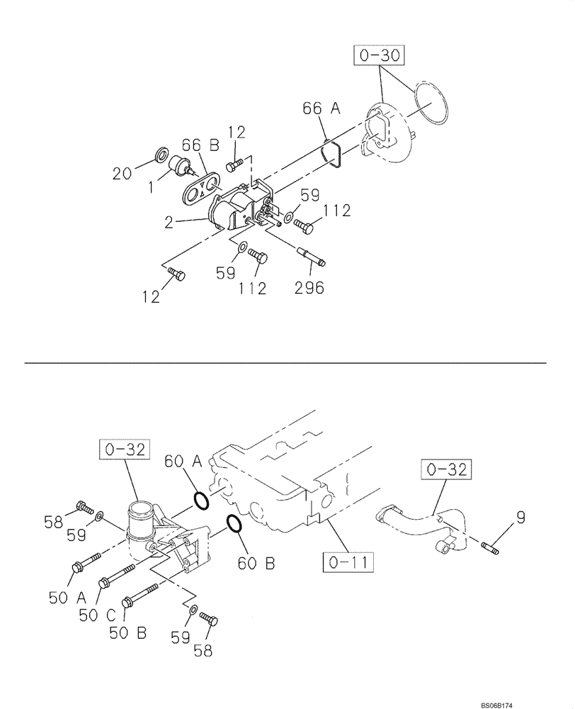 Схема запчастей Case CX800 - (02-031-01[01]) - ENGINE WATER CIRCUIT - THERMOSTAT (02) - ENGINE