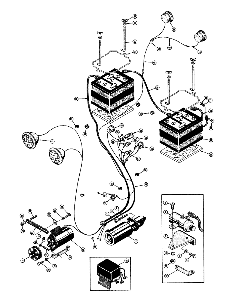 Схема запчастей Case 520 - (052) - STARTER, GENERATOR, BATTERY, AND WIRING, DIESEL (06) - ELECTRICAL SYSTEMS