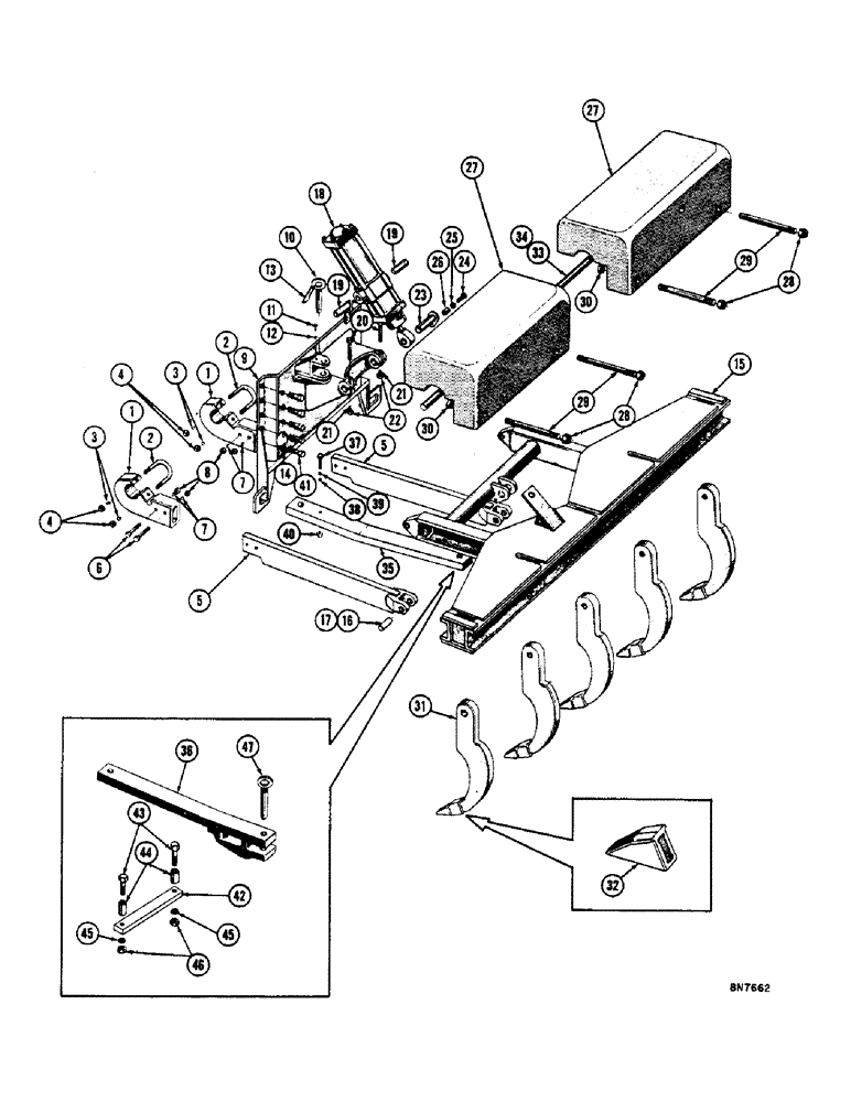 Схема запчастей Case 800 - (206) - SCARIFIER (05) - UPPERSTRUCTURE CHASSIS