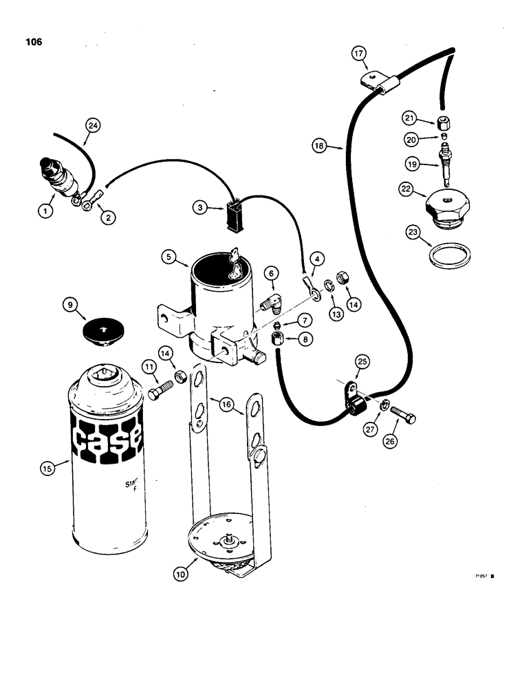 Схема запчастей Case 855C - (106) - COLD START SYSTEM (06) - ELECTRICAL SYSTEMS