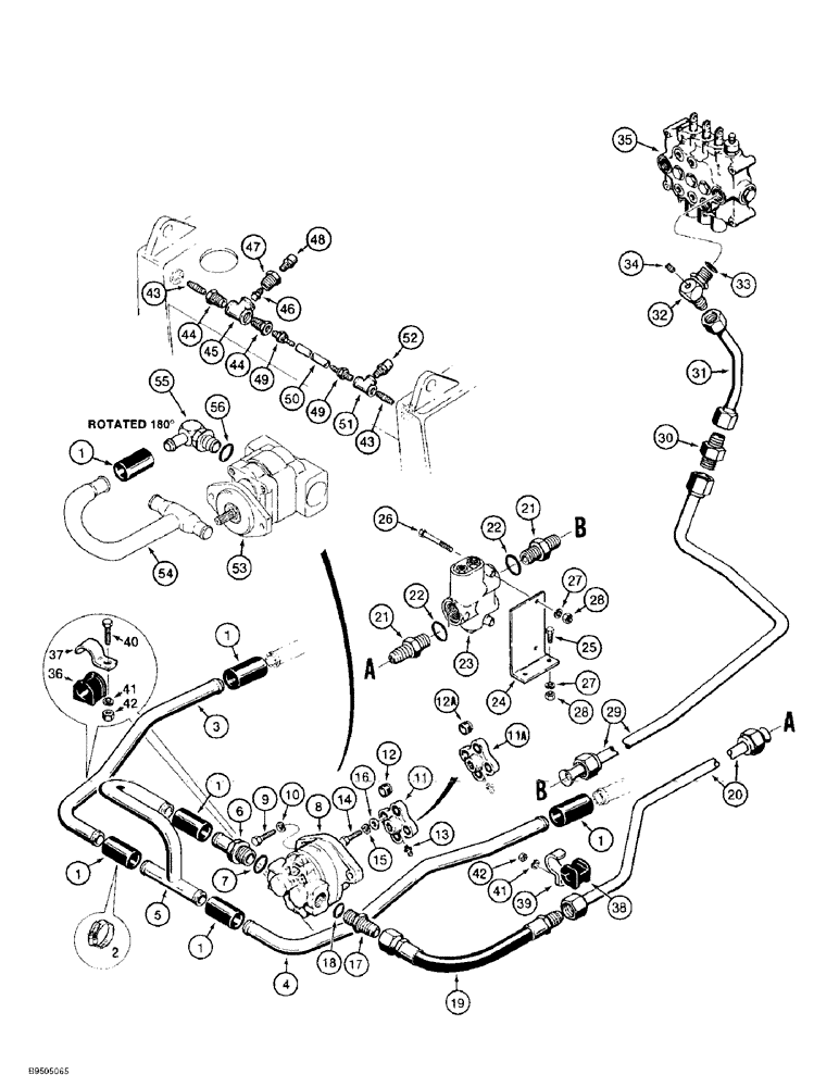Схема запчастей Case 584E - (8-02) - FORKLIFT HYDRAULIC CIRCUIT, RESERVOIR TO CONTROL VALVE (08) - HYDRAULICS