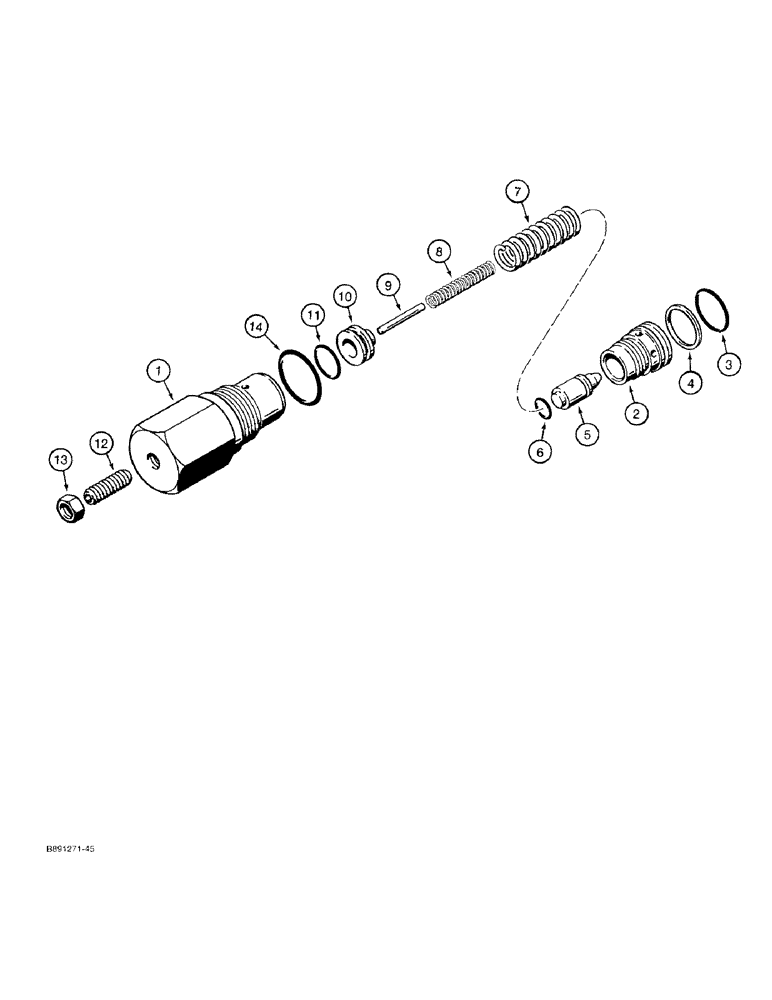 Схема запчастей Case 480F LL - (8-076) - LOADER CONTROL VALVE, CIRCUIT RELIEF VALVE (08) - HYDRAULICS