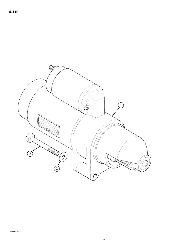Схема запчастей Case 1818 - (4-116) - STARTER MOTOR, GASOLINE MODELS (04) - ELECTRICAL SYSTEMS