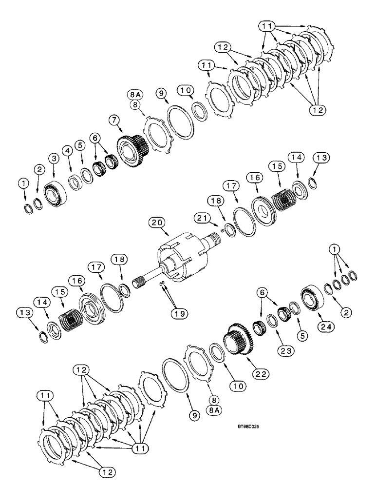 Схема запчастей Case 590SL - (6-048) - CARRARO TRANSMISSION ASSEMBLY, INPUT SHAFT, 2WD OR 4WD, MODELS W/O POWERSHIFT TRANS. (06) - POWER TRAIN