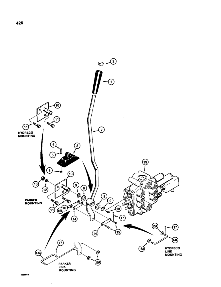 Схема запчастей Case 580SD - (426) - LOADER CONTROLS, CLAM SPOOL (09) - CHASSIS/ATTACHMENTS