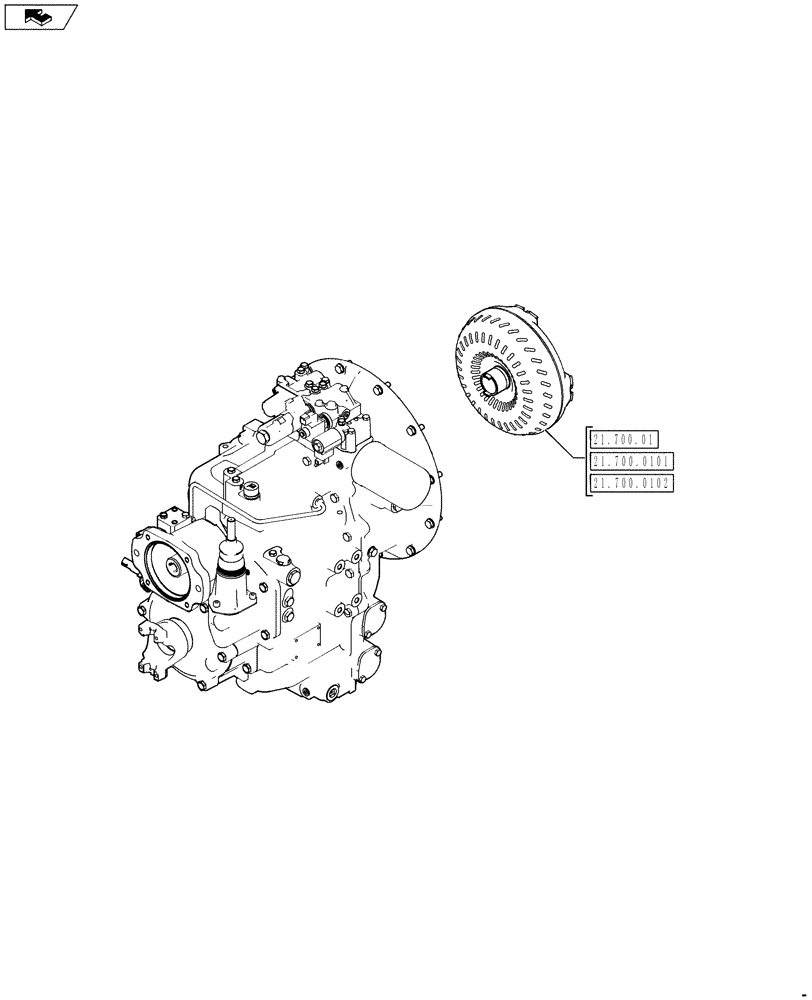 Схема запчастей Case 590SN - (21.000.00[03]) - SECTION INDEX - TRANSMISSION (21) - TRANSMISSION