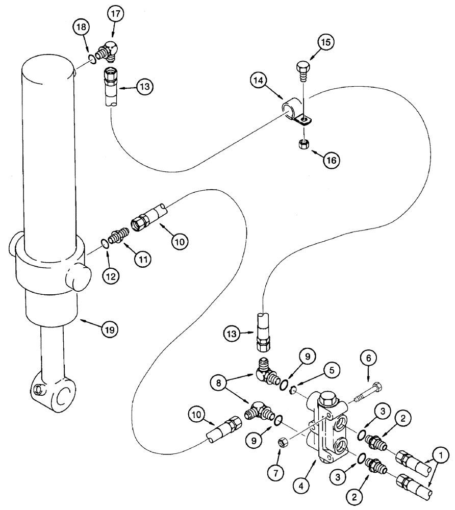 Схема запчастей Case 460 - (8-078) - BOOM LIFT HYDRAULIC CIRCUIT, PLANETARY DRIVE TRENCHER (08) - HYDRAULICS