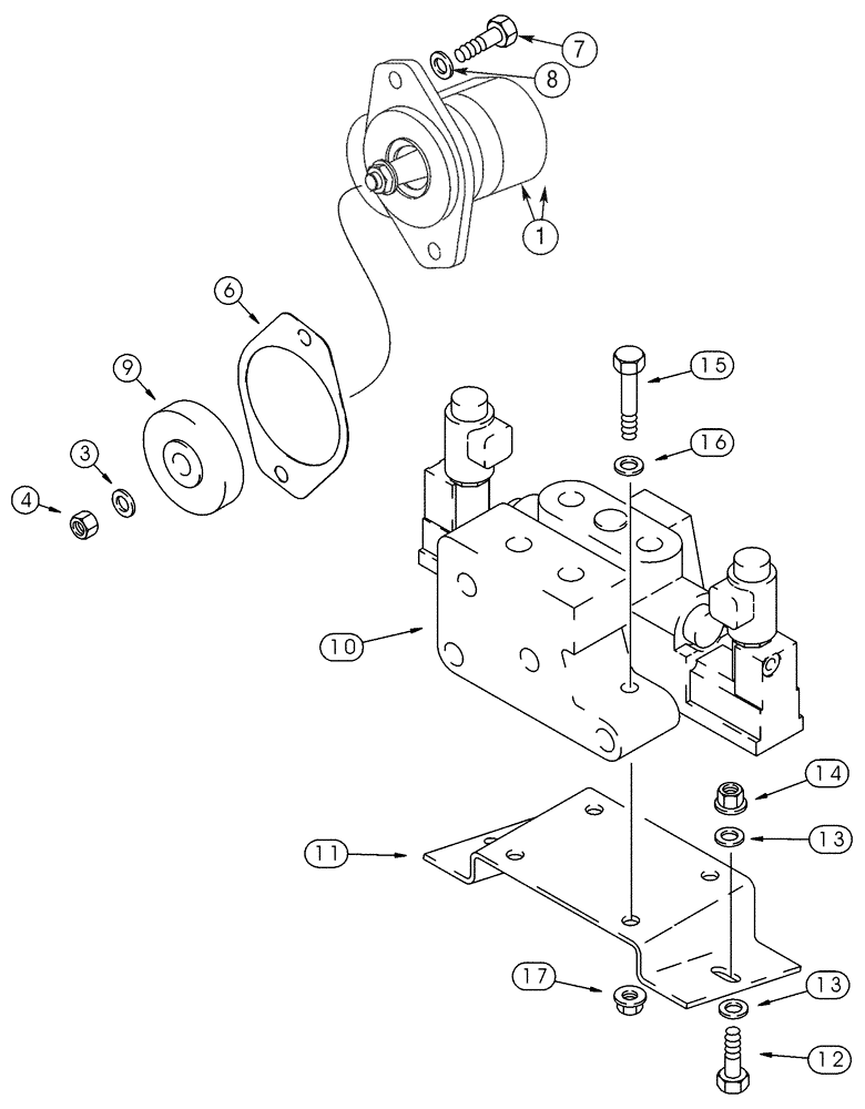 Схема запчастей Case 85XT - (08-32) - HYD, ATTACHMENT HIGH FLOW, GEAR PUMP & CTRL VALVE MOUNTING, N. AMER. JAF0352234-, EURO. JAF0352715- (08) - HYDRAULICS