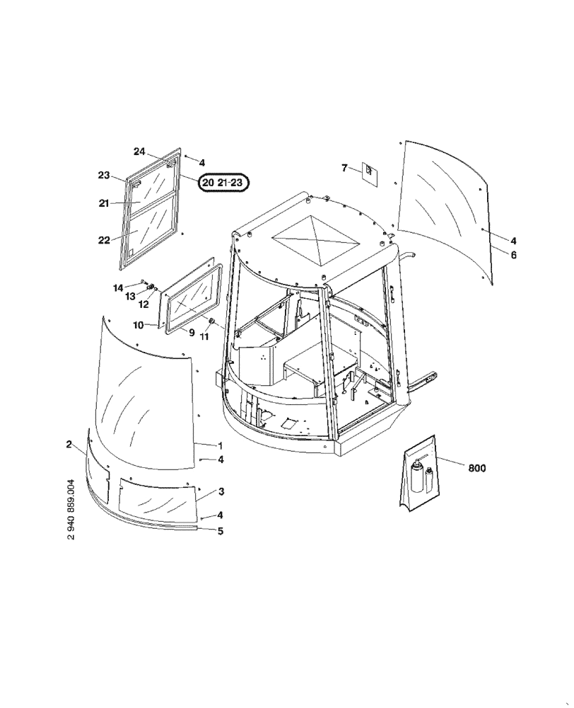 Схема запчастей Case 321D - (34.230[001]) - GLASSES CAB (OPTION) (S/N 591052-UP) No Description