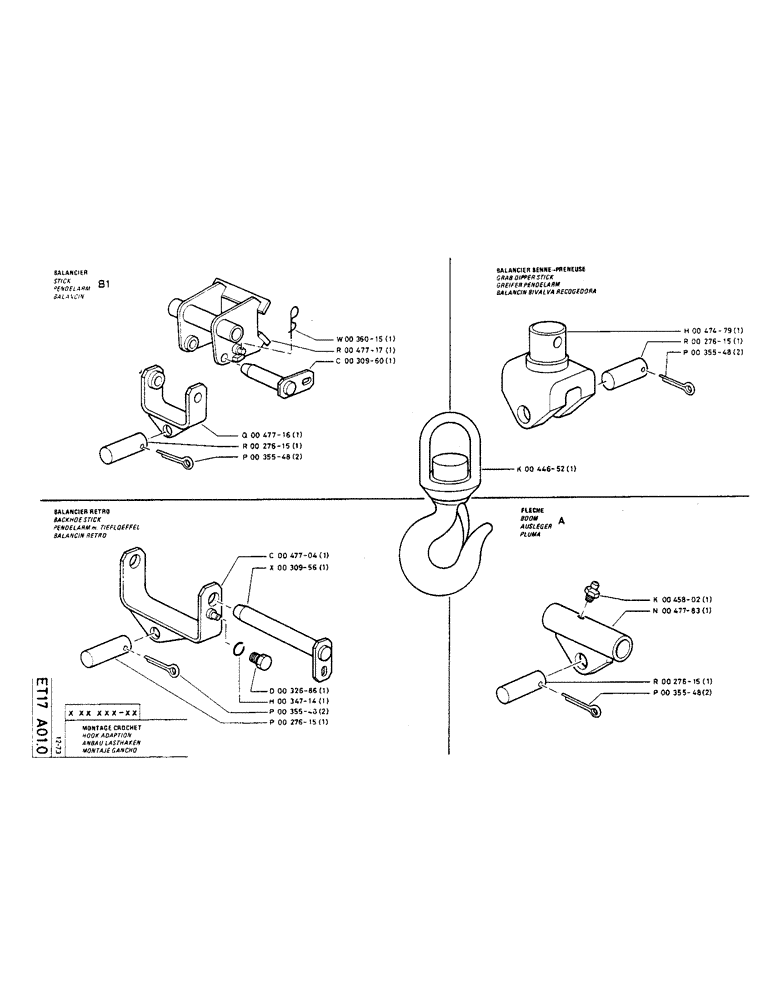 Схема запчастей Case TC45 - (154) - HOOK ADAPTION 