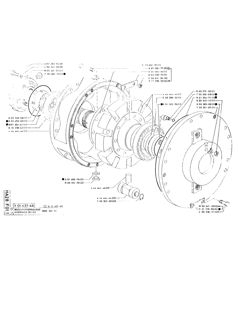 Схема запчастей Case RC200L - (061) - HYDRAULIC MOTOR 