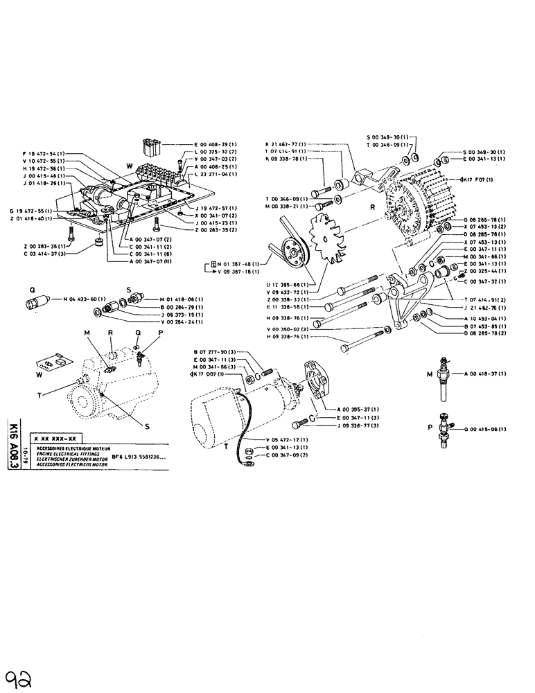 Схема запчастей Case SC150K - (092) - ENGINE ELECTRICAL FITTINGS 