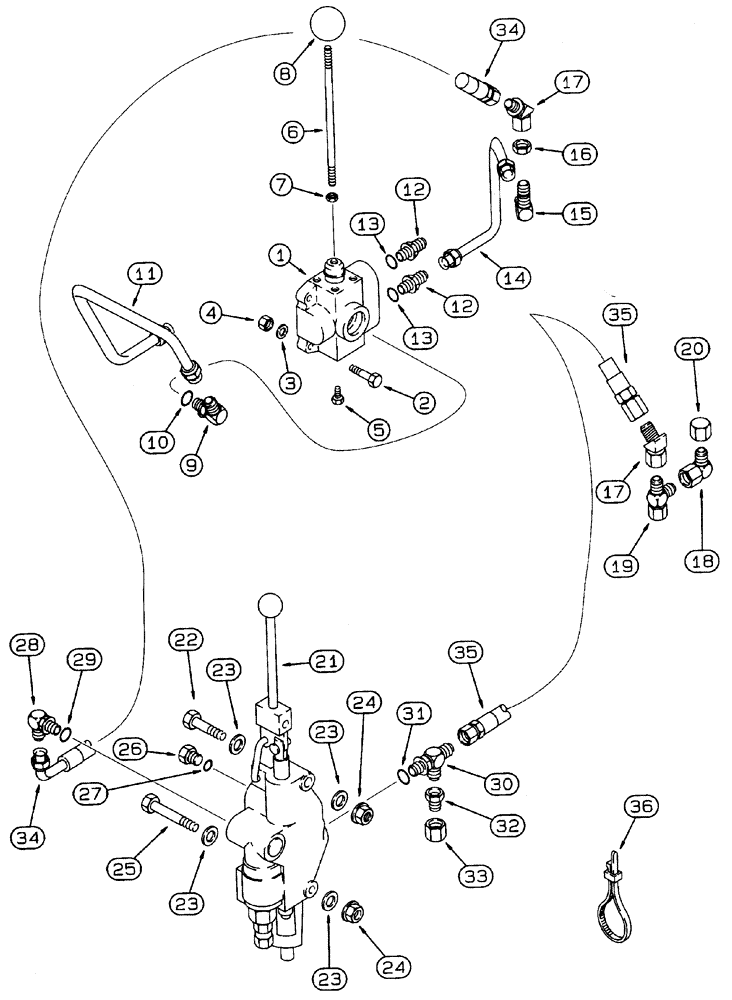 Схема запчастей Case 460 - (8-104) - AUXILIARY REAR HYDRAULIC CIRCUIT (08) - HYDRAULICS