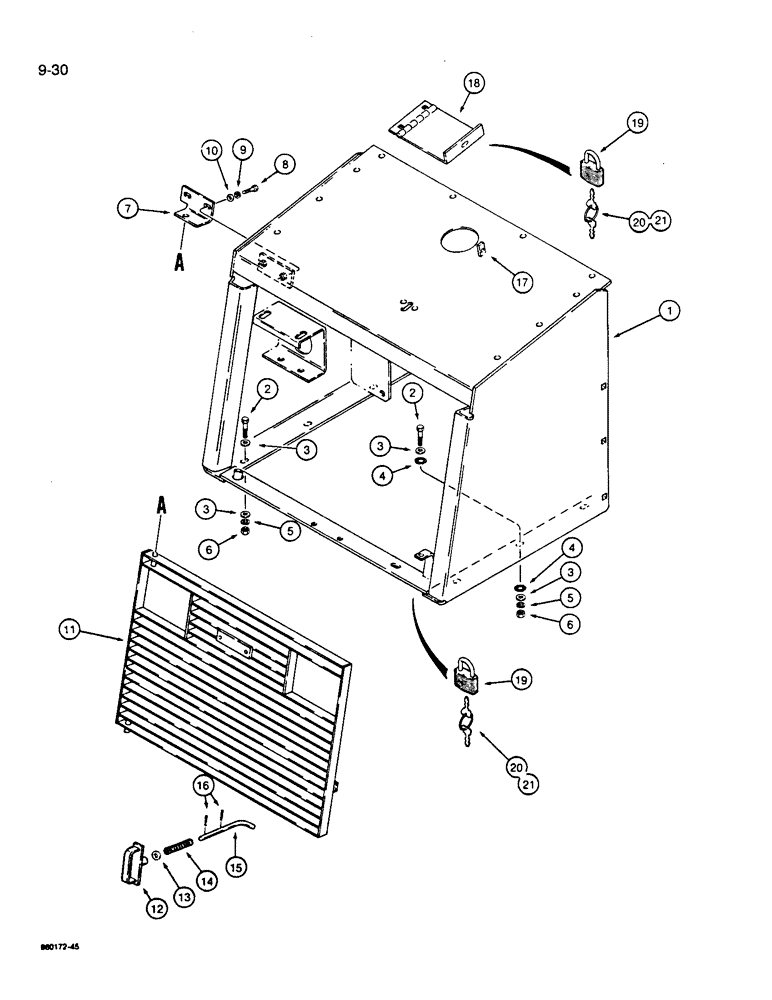 Схема запчастей Case W14B - (9-30) - GRILLE AND RADIATOR GUARD (09) - CHASSIS/ATTACHMENTS